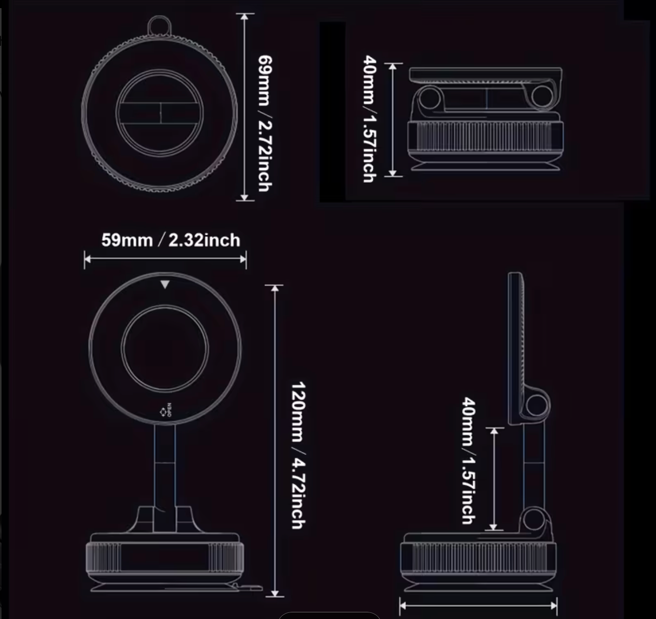 Multifunctional Vacuum Suction Phone Holder