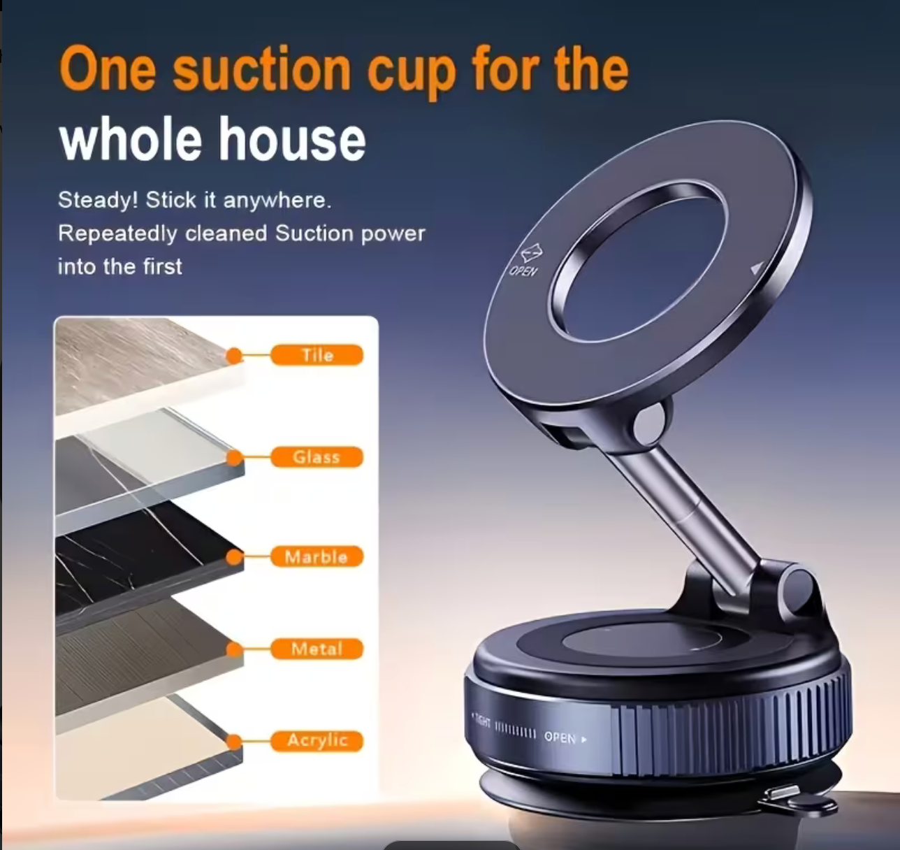 Multifunctional Vacuum Suction Phone Holder